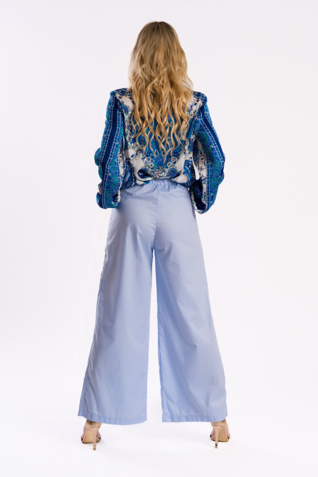 Lavender Wide-Leg Pleated Pants