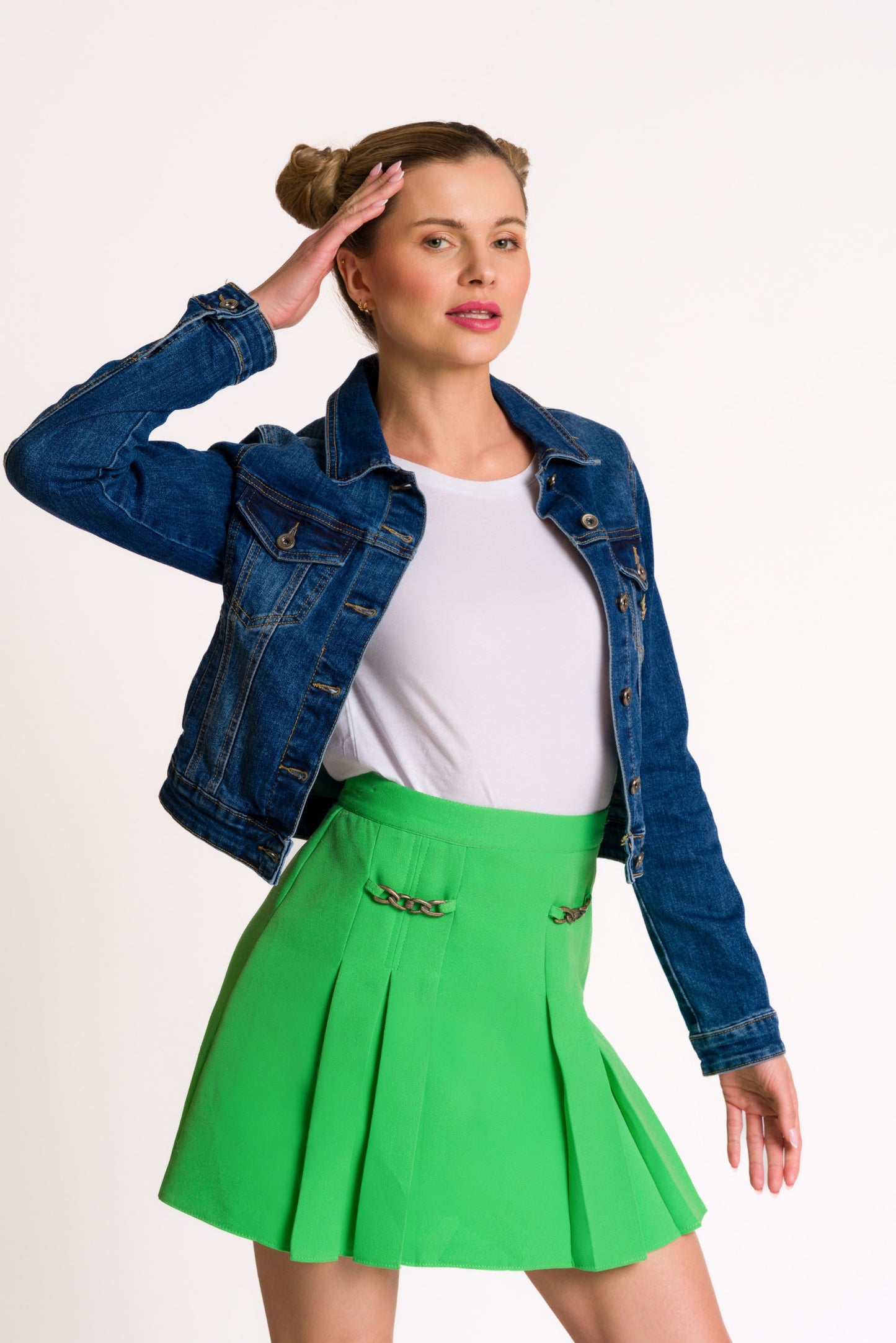 Pop - Art style "Look at me" denim jacket #recycled