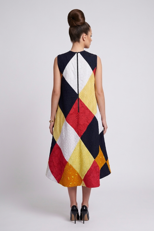 Upcycled Lace Patchwork Harlequin A-Line Dress