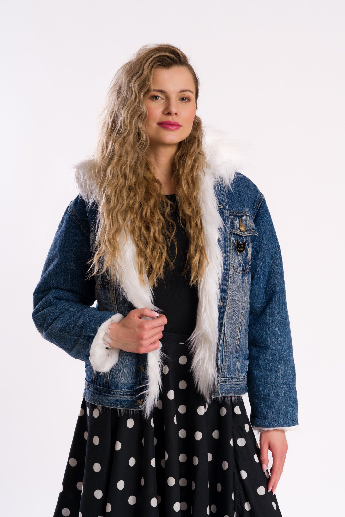 "Never give up" Tom the cat denim jacket #recycled