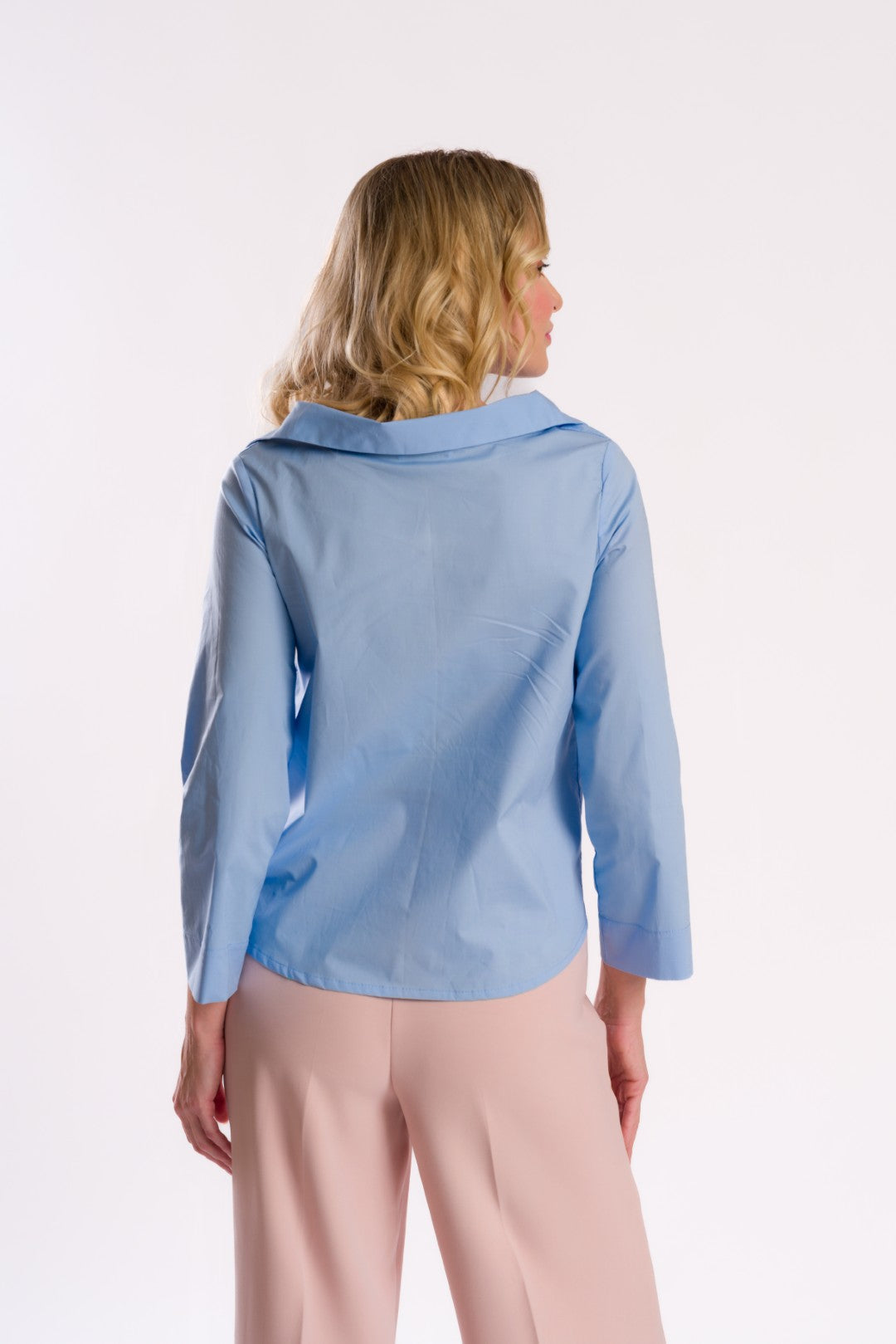 Classic Light Blue Button-Up Shirt Blouse