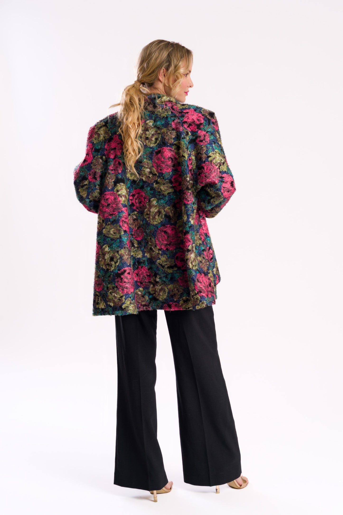 Multi-Colored Floral Bouclé Jacket/Coat