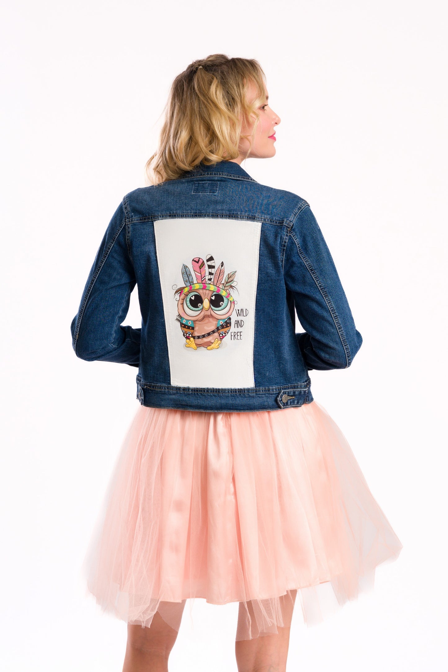 Owl denim jacket #recycled