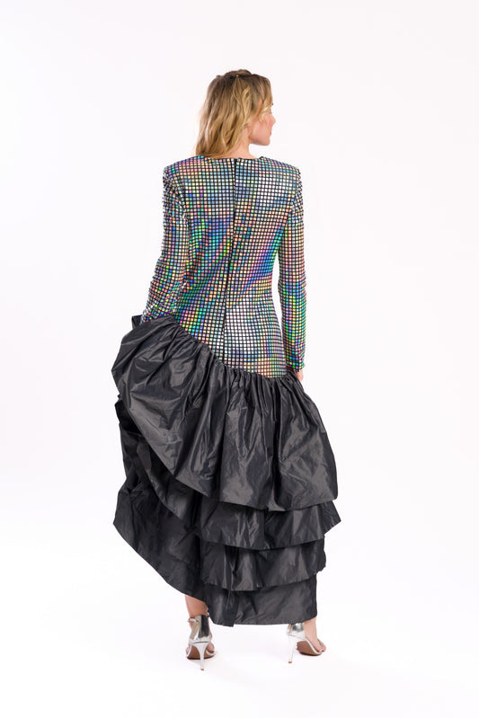 Sequined dress with ruffles