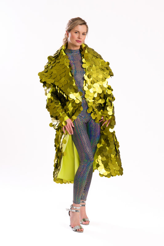 Big sequin long jacket
