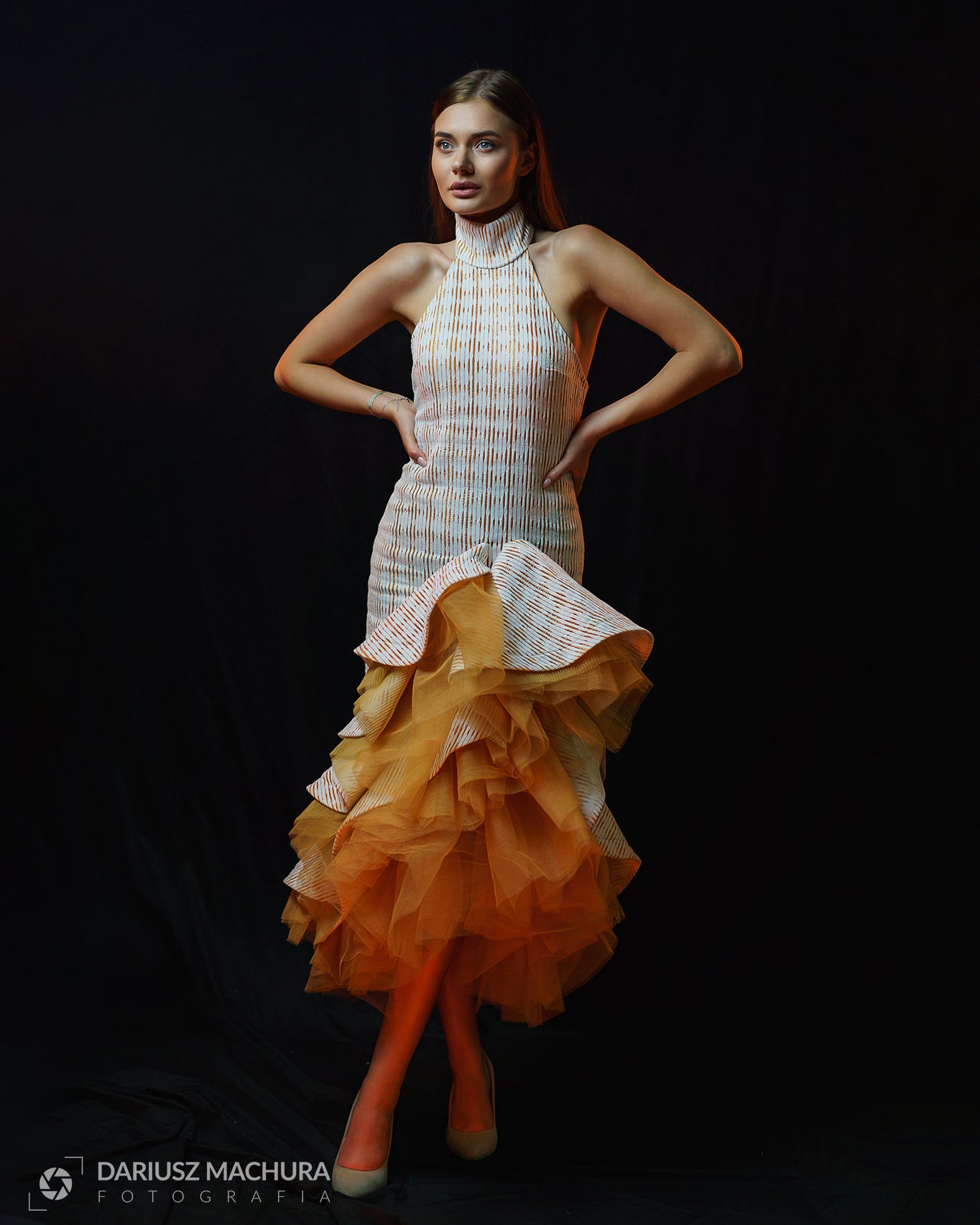 The Ruffled Tulle Dress & Fascinator Set