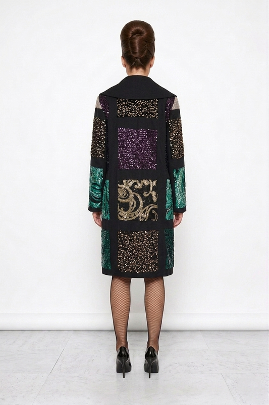 Upcycled Lace and Sequin Patchwork Coat