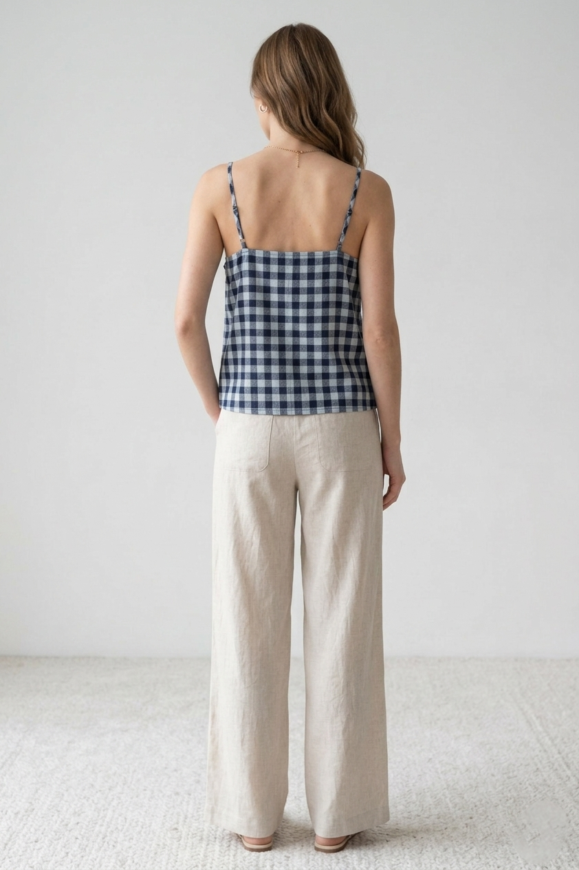 Upcycled Men's Gingham Flannel Cami Top